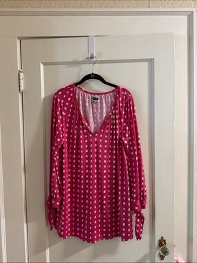 Mud Pie Pink Pattern Long Top/Mini Dress